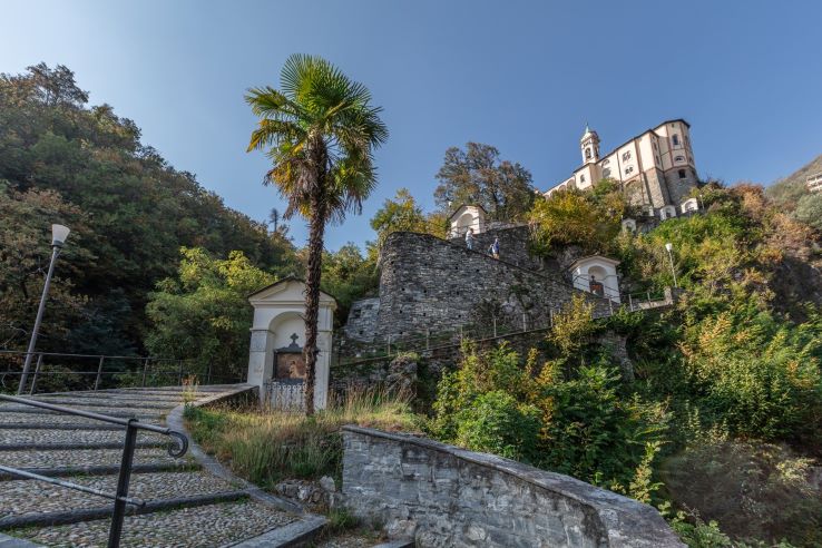 Steps up to the Madonna del Sasso, Orselina